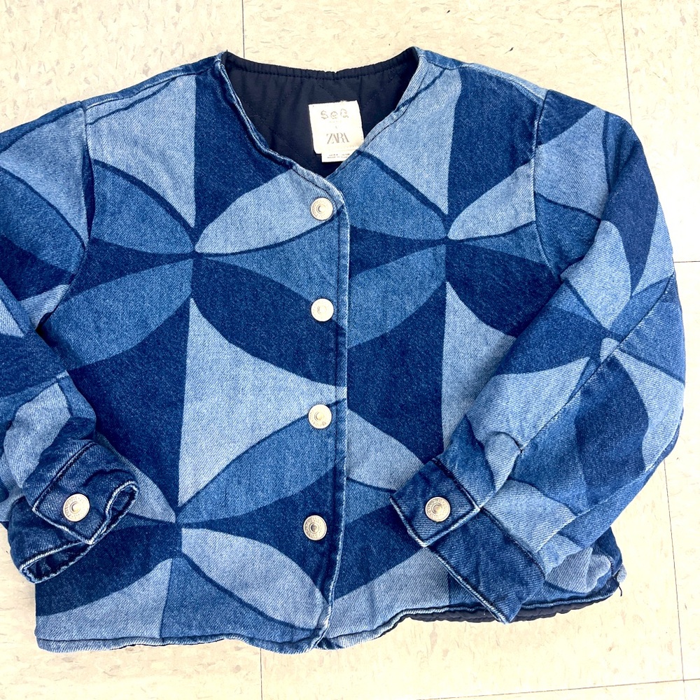 Zara blue jean jacket girls youth size 8/9